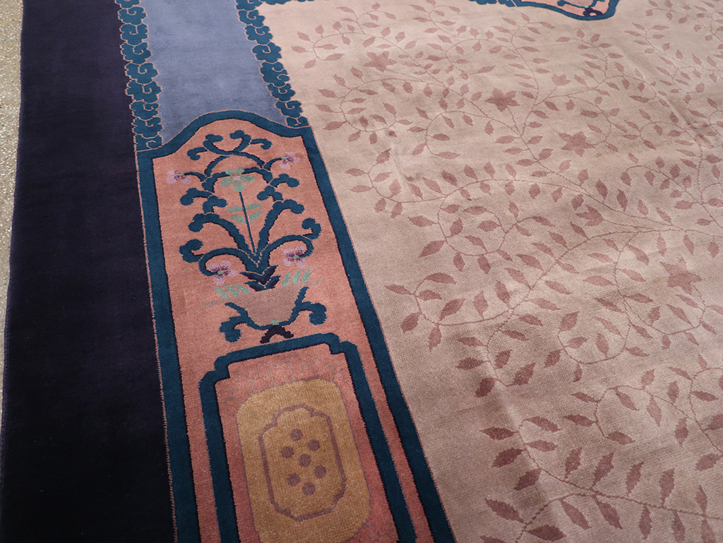 Vintage Chinese Art Deco Room Size Carpet, No.30901 - Gss