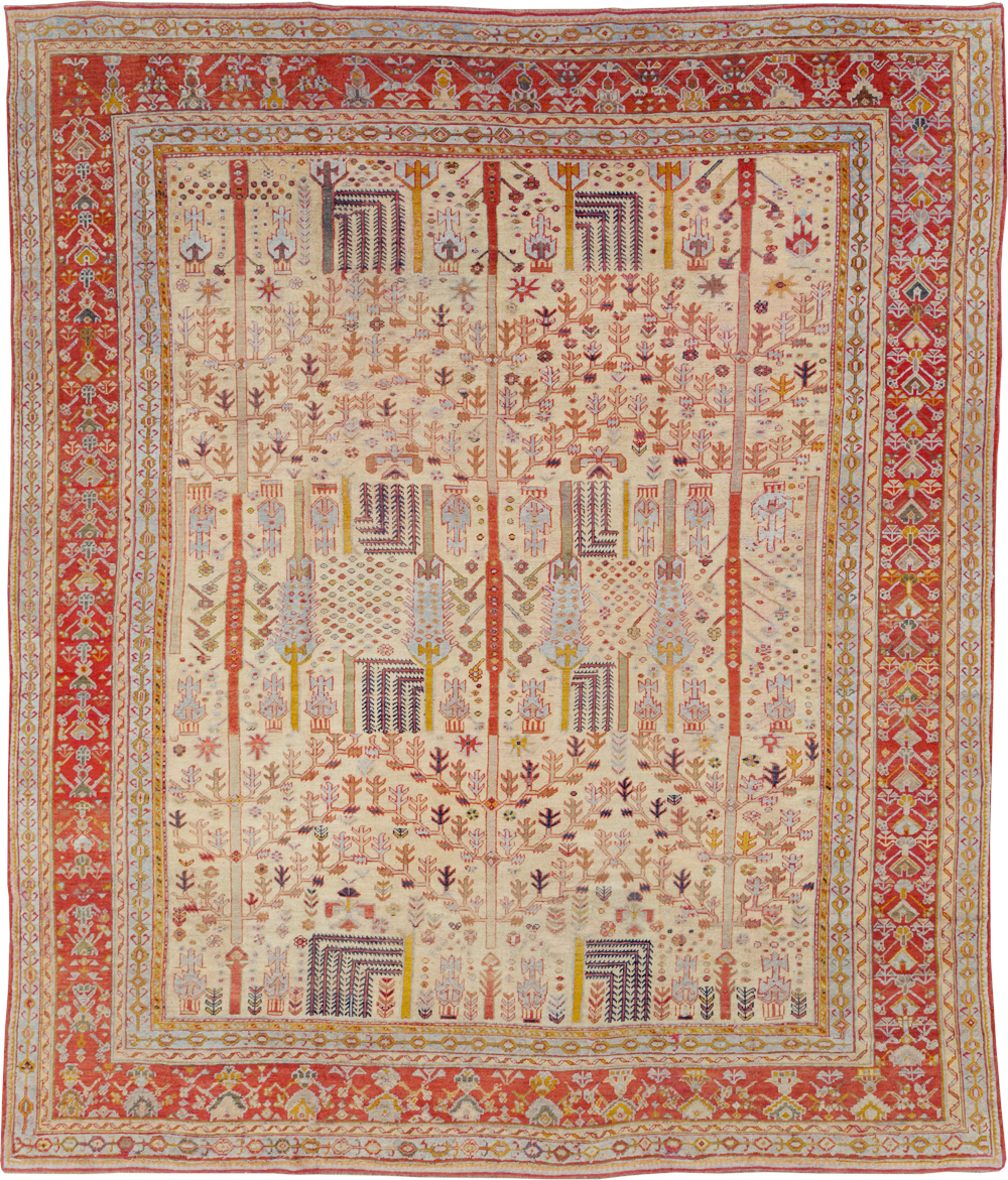 Antique Turkish Oushak Large Room Size Carpet, No.30902 - Gss