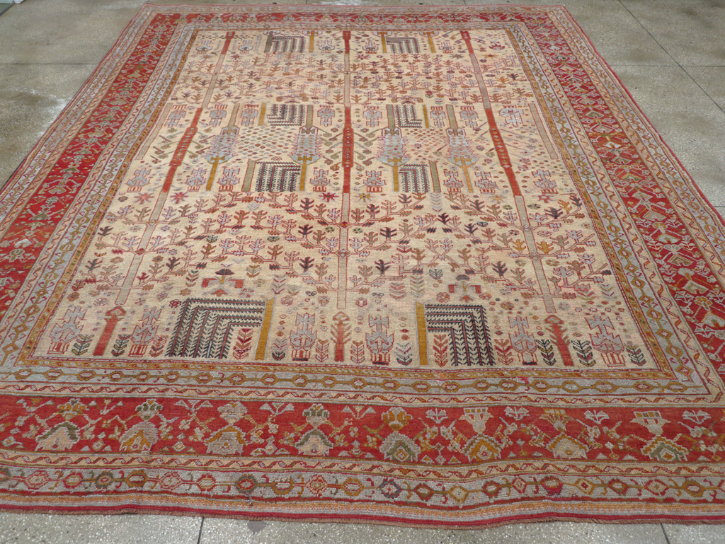 Antique Turkish Oushak Large Room Size Carpet, No.30902 - Gss