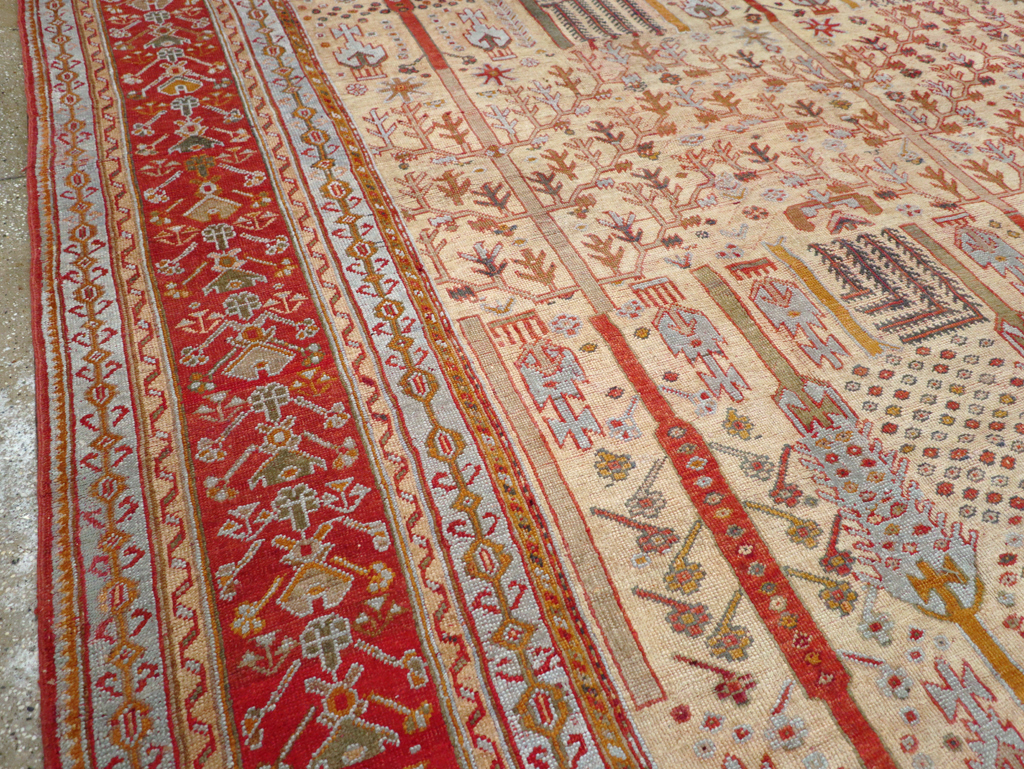 Antique Turkish Oushak Large Room Size Carpet, No.30902 - Gss