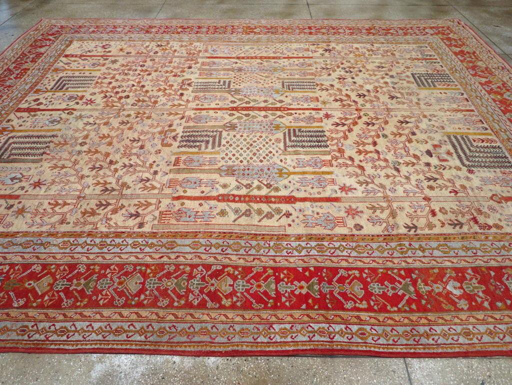 Antique Turkish Oushak Large Room Size Carpet, No.30902 - Gss