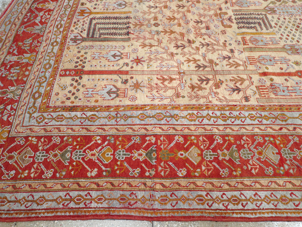 Antique Turkish Oushak Large Room Size Carpet, No.30902 - Gss