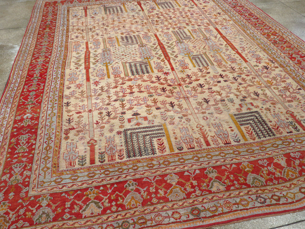 Antique Turkish Oushak Large Room Size Carpet, No.30902 - Gss