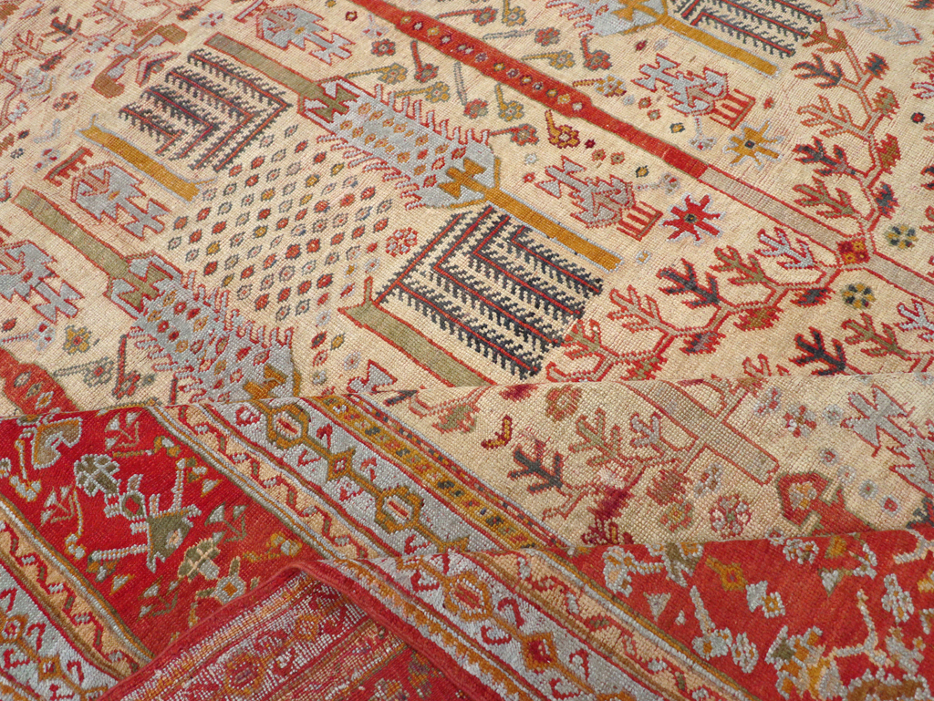Antique Turkish Oushak Large Room Size Carpet, No.30902 - Gss