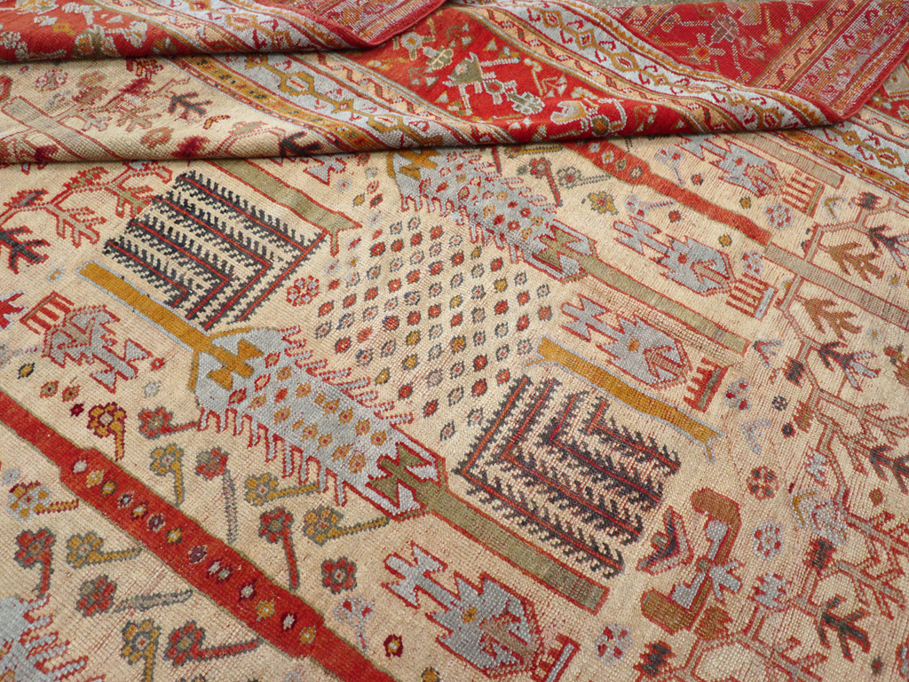 Antique Turkish Oushak Large Room Size Carpet, No.30902 - Gss