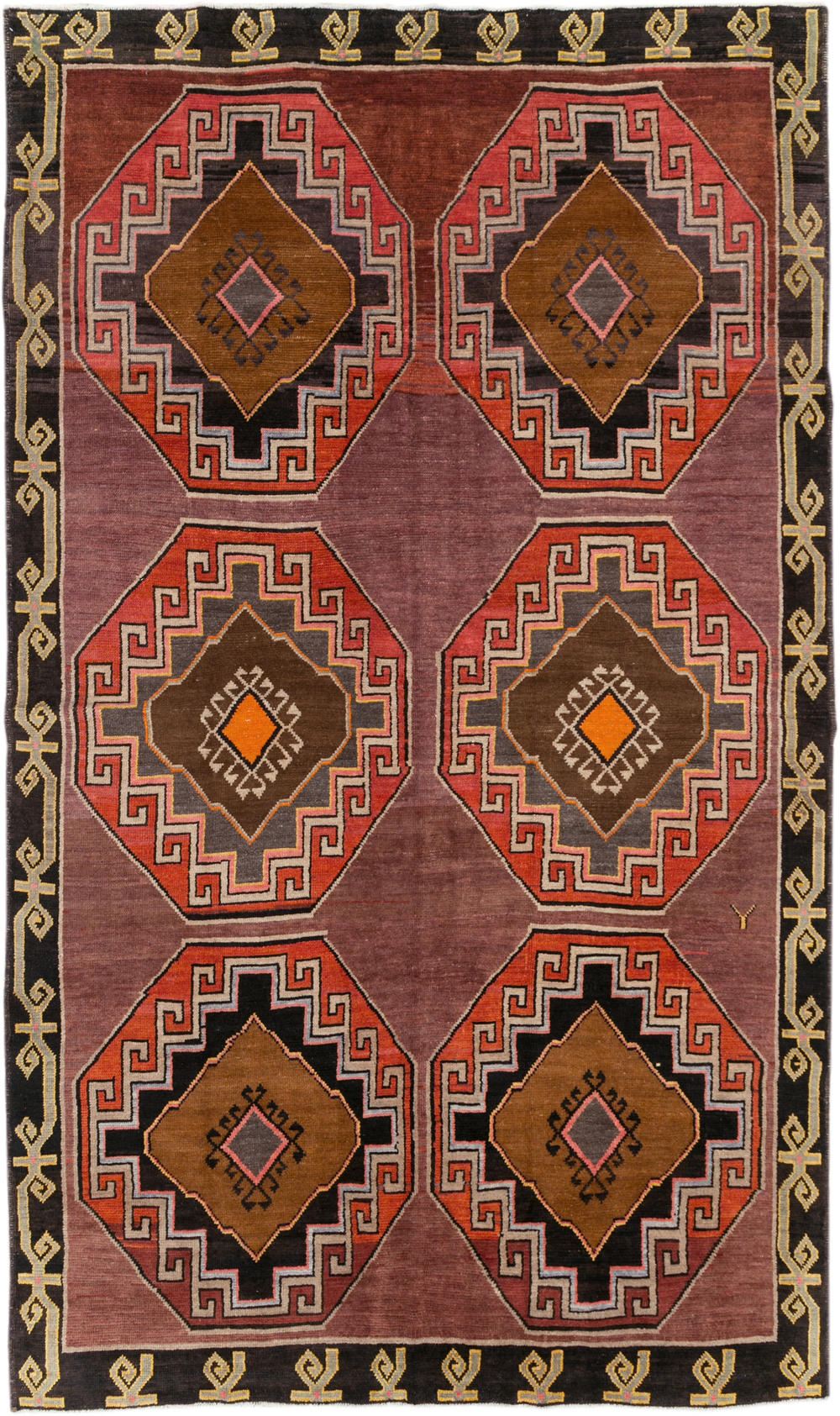 Vintage Turkish Anatolian Tribal Room Size Carpet, No.30907 - Gss