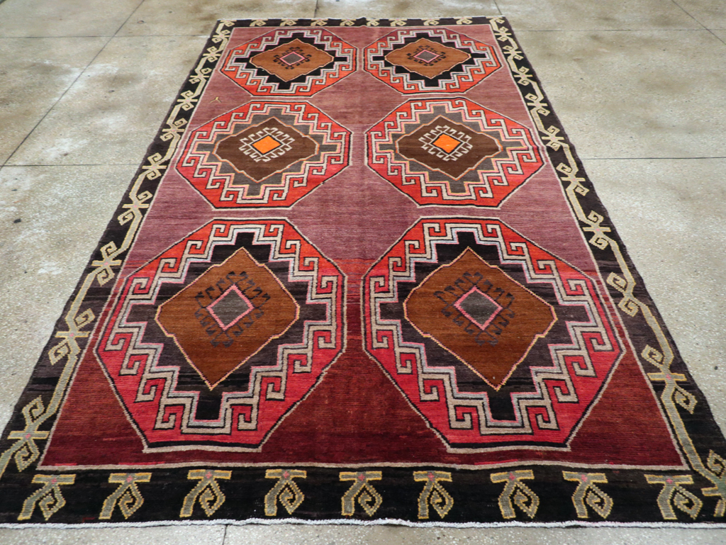 Vintage Turkish Anatolian Tribal Room Size Carpet, No.30907 - Gss