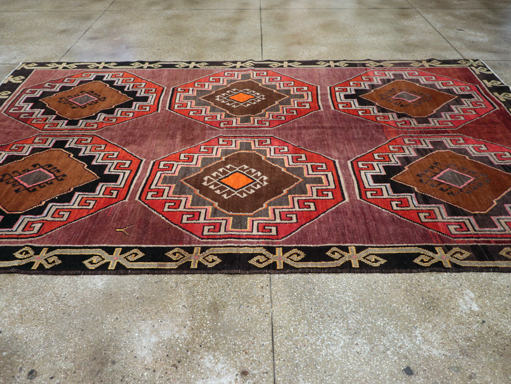 Vintage Turkish Anatolian Tribal Room Size Carpet, No.30907 - Gss