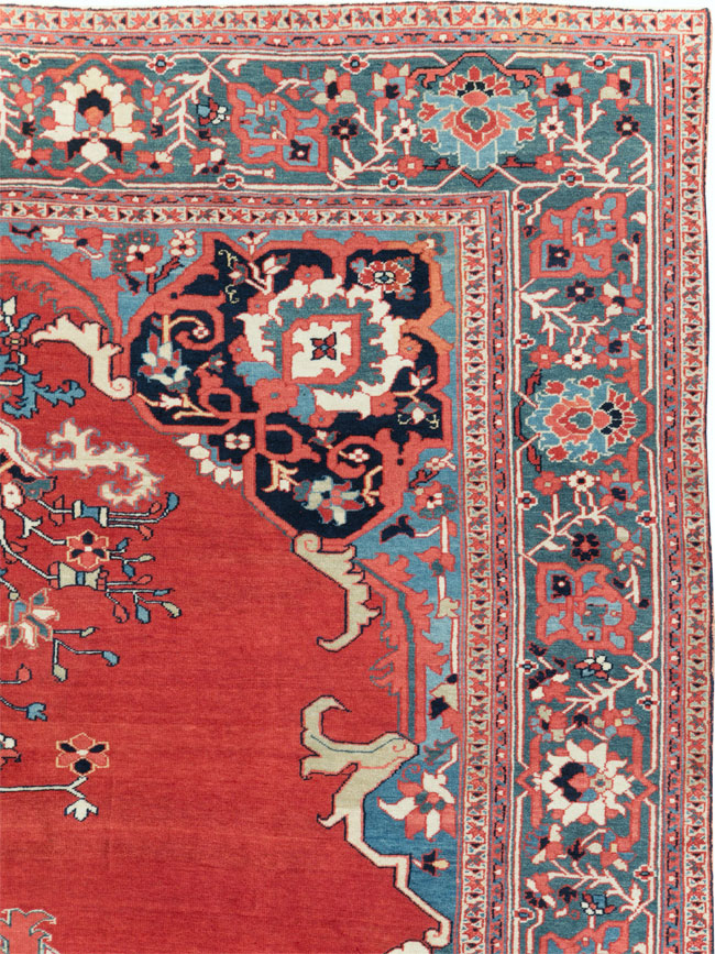 Antique Persian Serapi Room Size Carpet, No.30912 - Gss