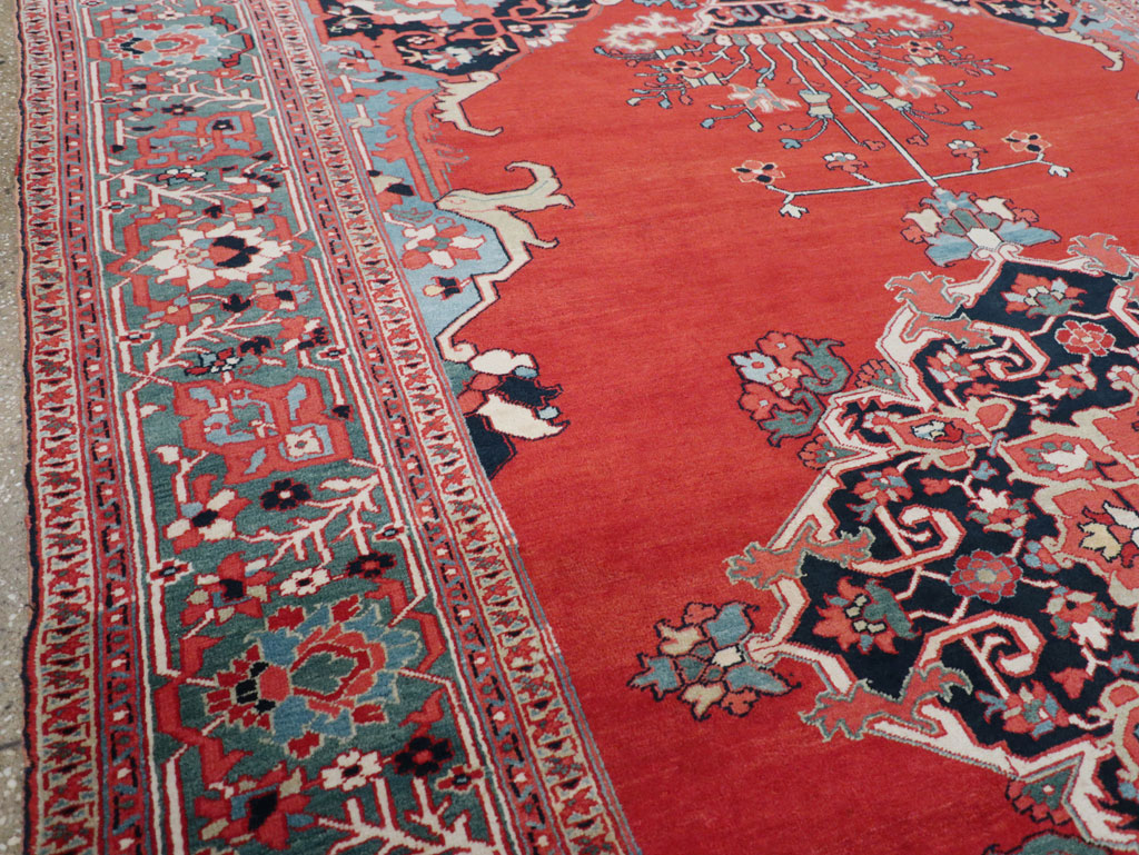 Antique Persian Serapi Room Size Carpet, No.30912 - Gss