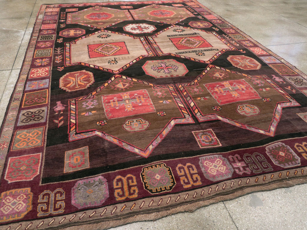 Vintage Turkish Anatolian Tribal Room Size Carpet, No.30914 - Gss