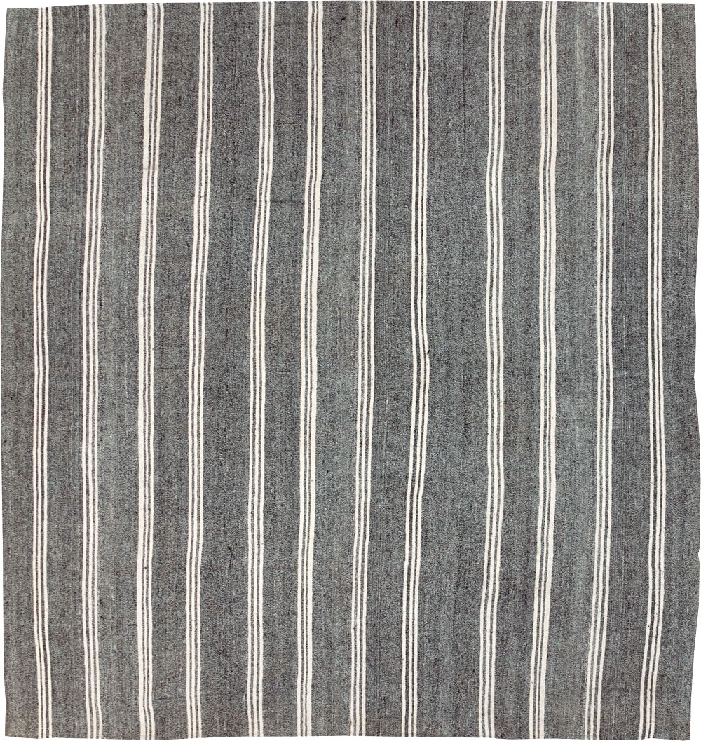 Vintage Turkish Flatweave Kilim Small Room Size Carpet, No.30925 - Gss