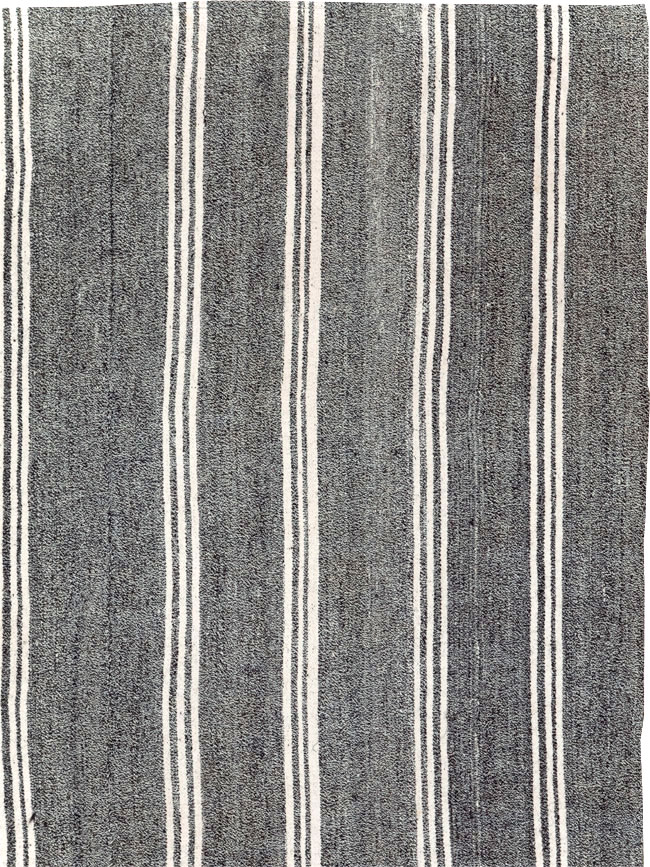 Vintage Turkish Flatweave Kilim Small Room Size Carpet, No.30925 - Gss