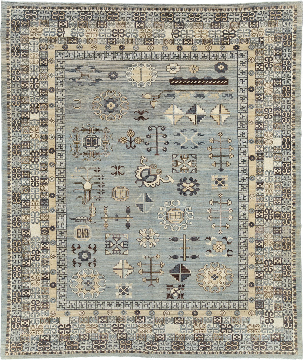 Contemporary East Turkestan Khotan Room Size Carpet, No.30931 - Gss