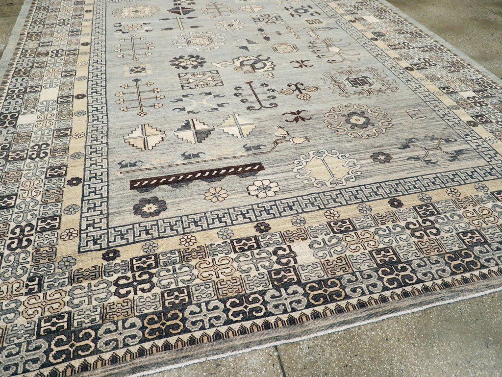 Contemporary East Turkestan Khotan Room Size Carpet, No.30931 - Gss