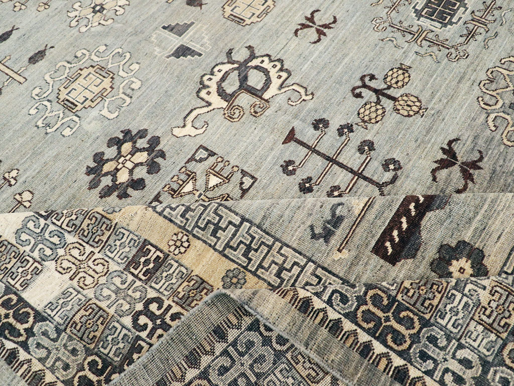 Contemporary East Turkestan Khotan Room Size Carpet, No.30931 - Gss