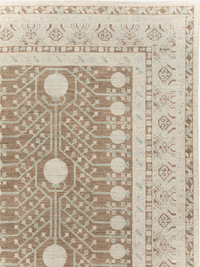 Contemporary East Turkestan Khotan Large Room Size Carpet, No.30933 - Gss