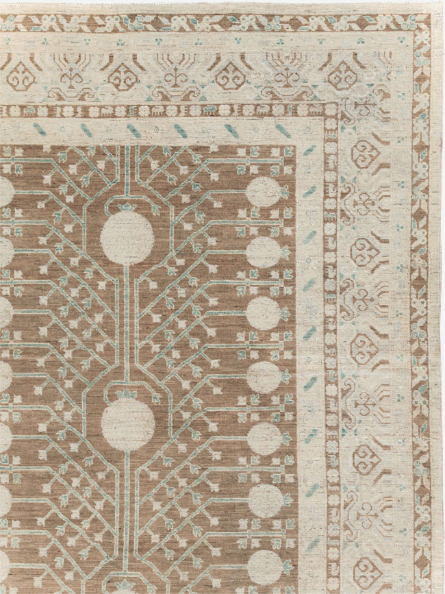 Contemporary East Turkestan Khotan Large Room Size Carpet, No.30933 - Gss