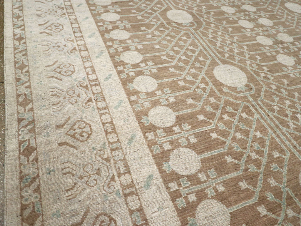Contemporary East Turkestan Khotan Large Room Size Carpet, No.30933 - Gss