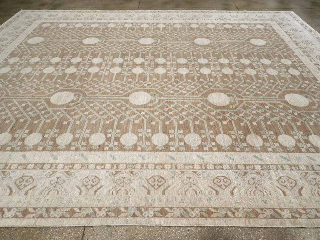 Contemporary East Turkestan Khotan Large Room Size Carpet, No.30933 - Gss