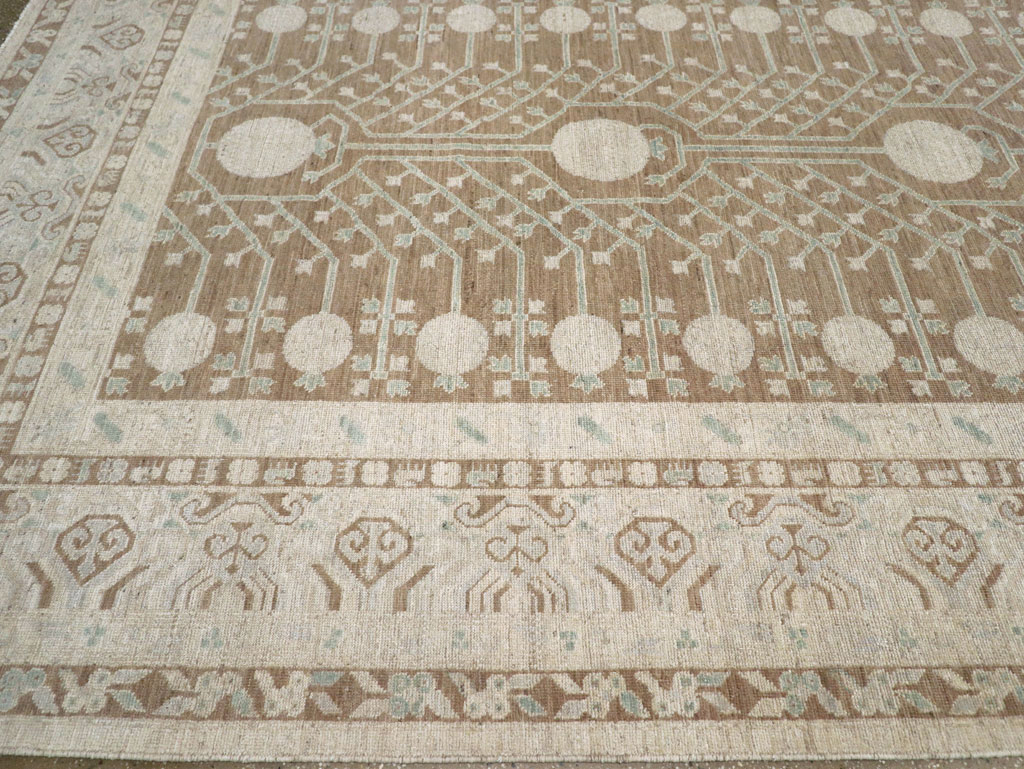 Contemporary East Turkestan Khotan Large Room Size Carpet, No.30933 - Gss
