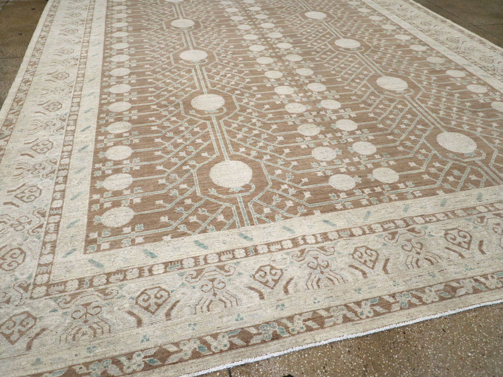 Contemporary East Turkestan Khotan Large Room Size Carpet, No.30933 - Gss
