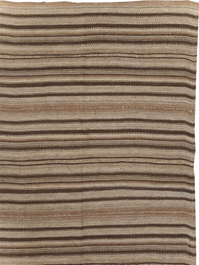 Vintage Turkish Flatweave Kilim Square Room Size Carpet, No.30949 - Gss