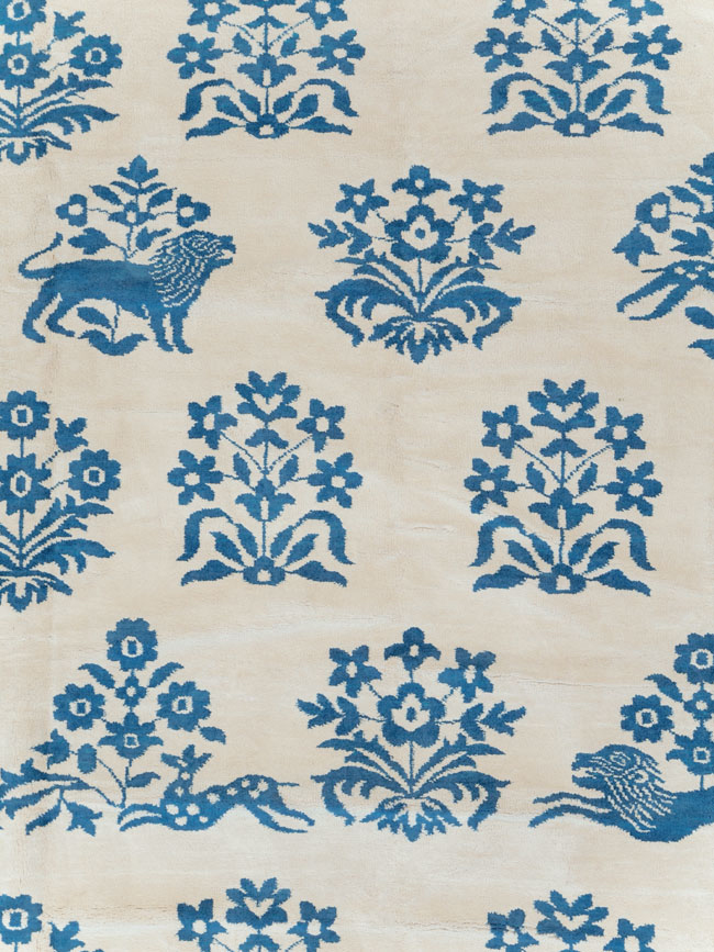 Vintage Indian Cotton Agra Large Room Size Carpet, No.30957 - Gss