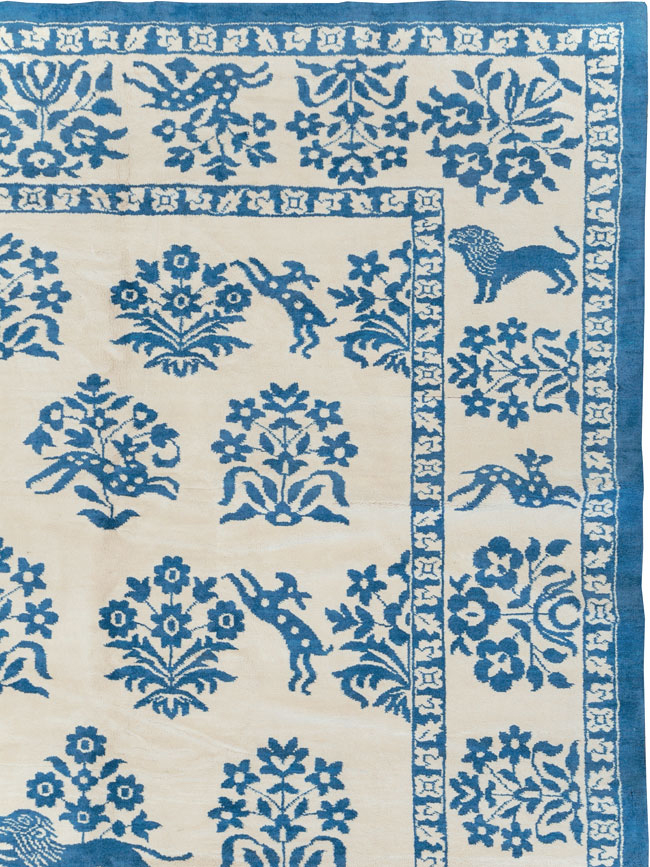 Vintage Indian Cotton Agra Large Room Size Carpet, No.30957 - Gss