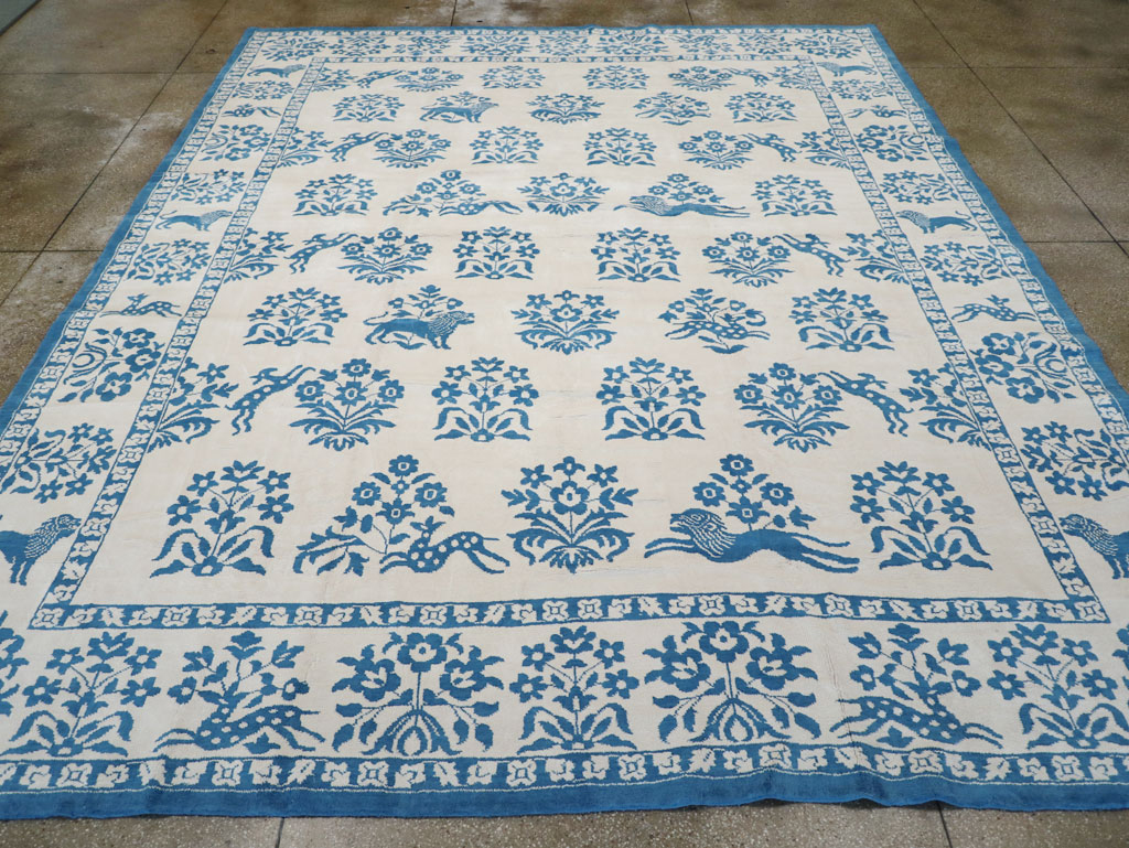 Vintage Indian Cotton Agra Large Room Size Carpet, No.30957 - Gss
