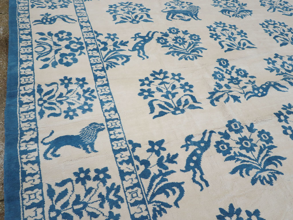 Vintage Indian Cotton Agra Large Room Size Carpet, No.30957 - Gss