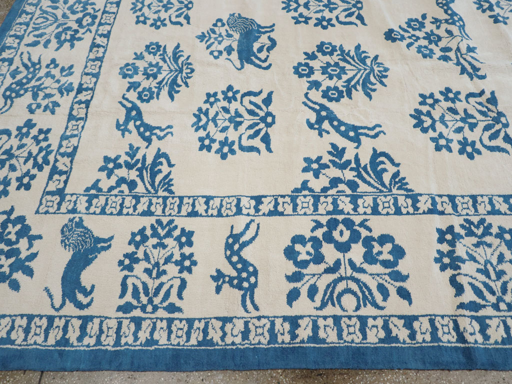 Vintage Indian Cotton Agra Large Room Size Carpet, No.30957 - Gss