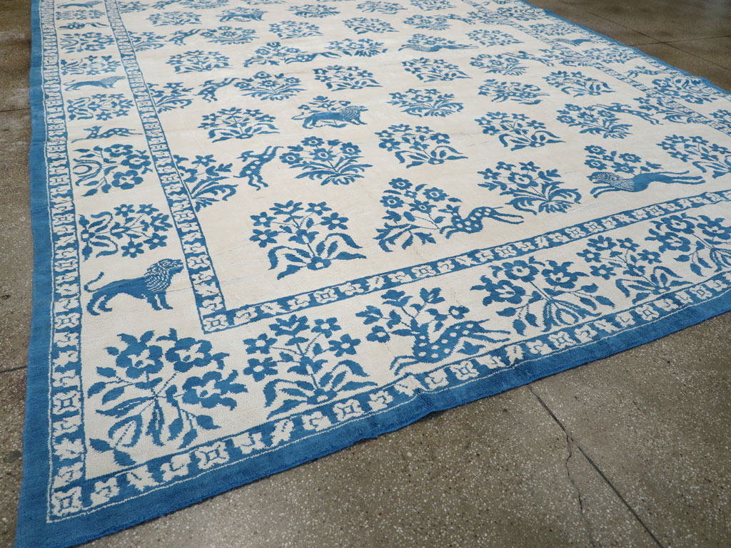 Vintage Indian Cotton Agra Large Room Size Carpet, No.30957 - Gss