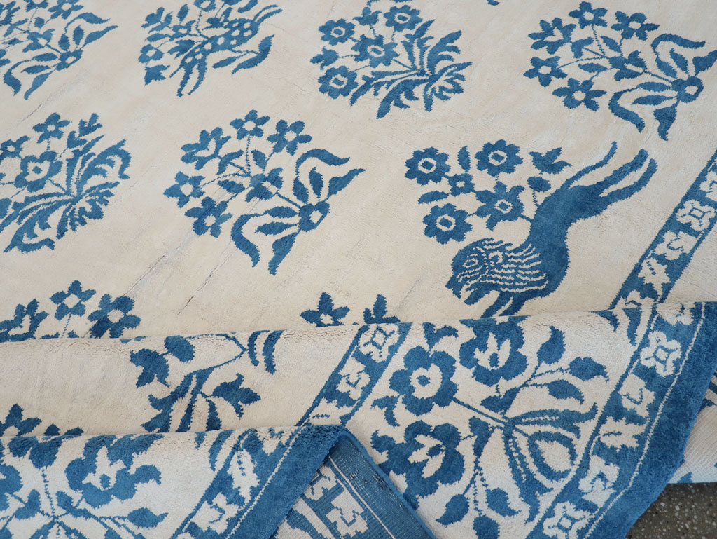 Vintage Indian Cotton Agra Large Room Size Carpet, No.30957 - Gss