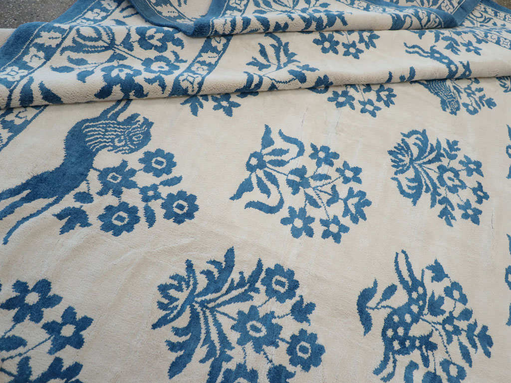 Vintage Indian Cotton Agra Large Room Size Carpet, No.30957 - Gss