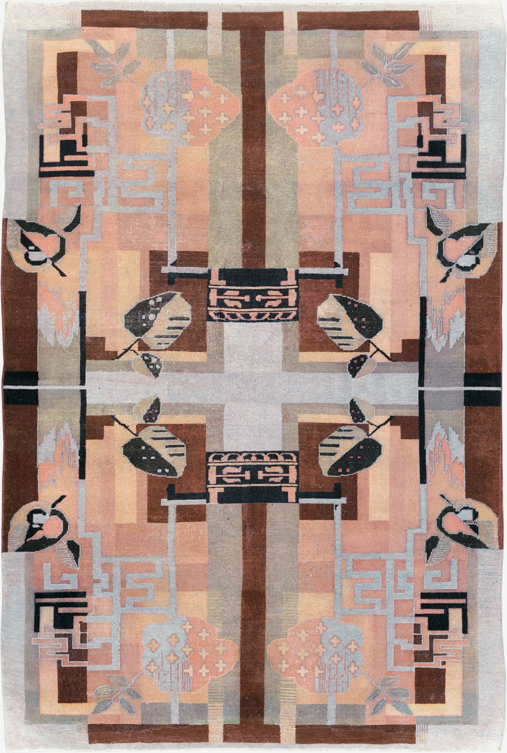 Vintage Turkish Art Deco Accent Carpet, No.30958 - Gss
