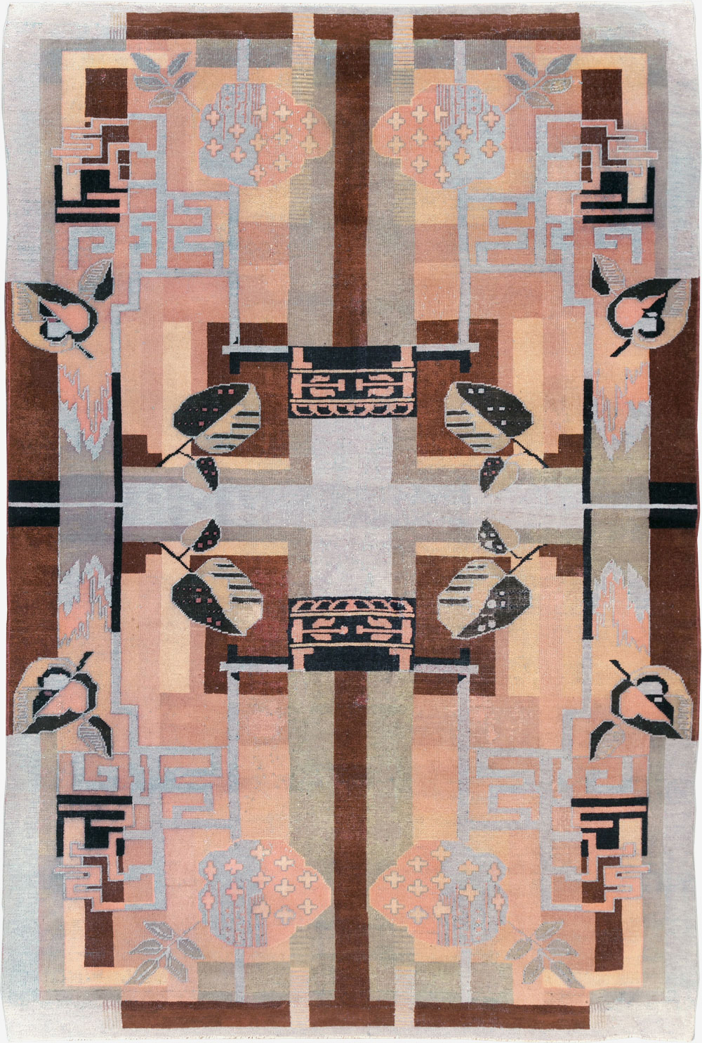 Vintage Turkish Art Deco Accent Carpet, No.30958 - Gss