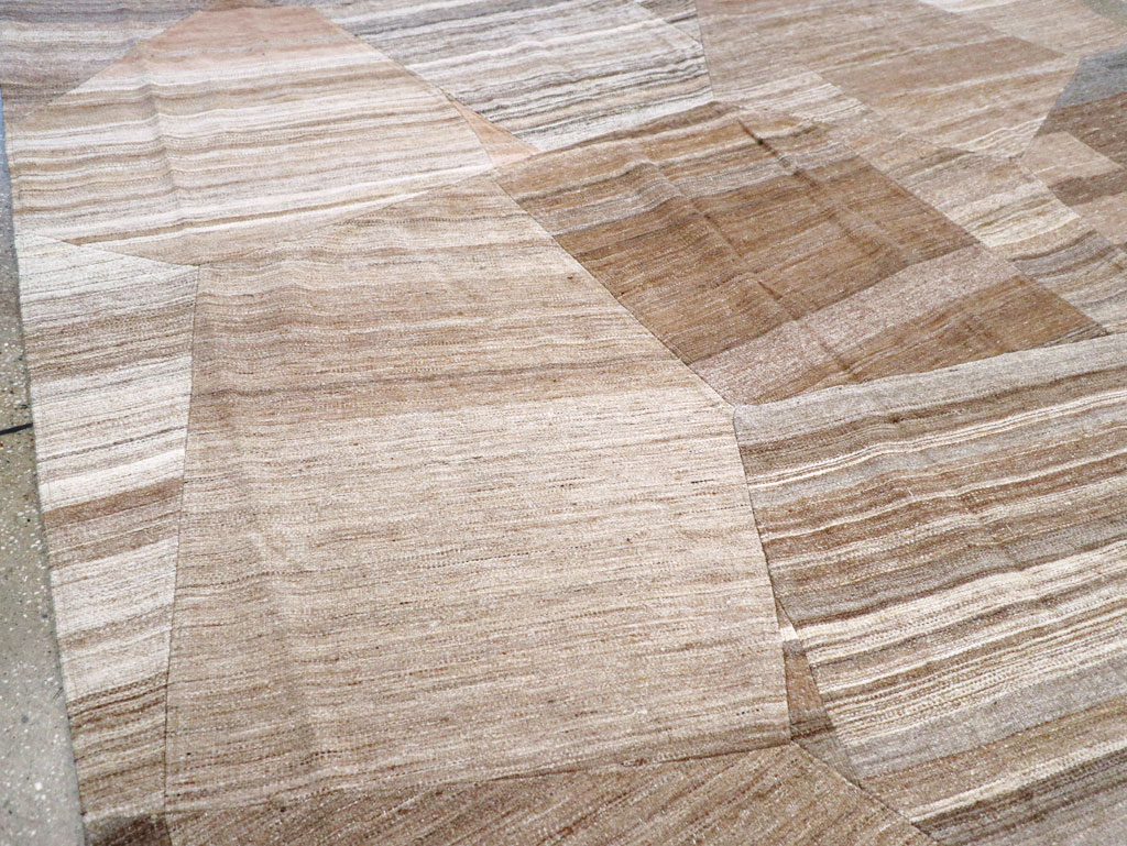 Contemporary Turkish Flatweave Patchwork Style Room Size Carpet, No.30968 - Gss