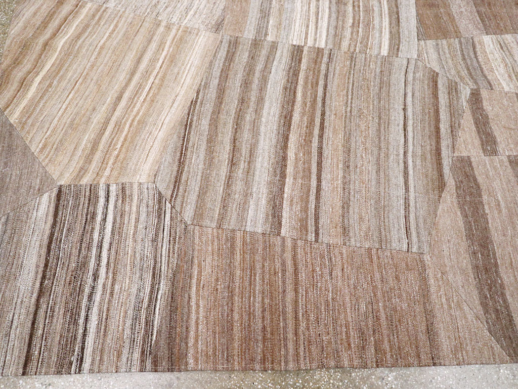 Contemporary Turkish Flatweave Patchwork Style Room Size Carpet, No.30968 - Gss