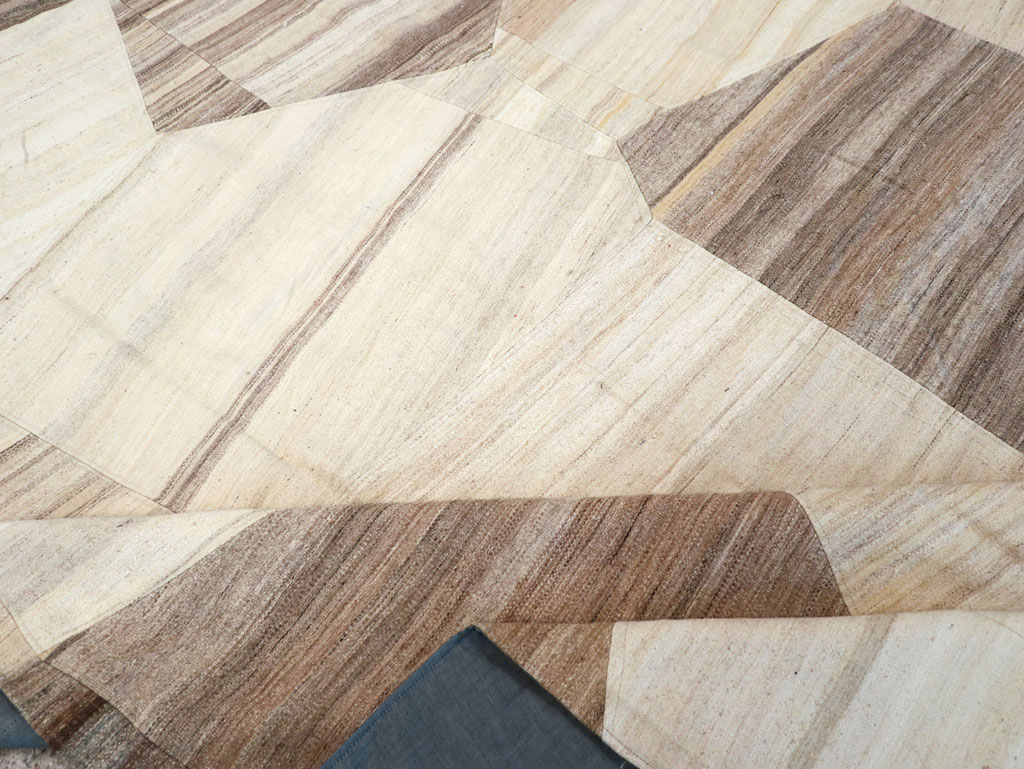 Contemporary Turkish Flatweave Patchwork Style Room Size Carpet, No.30969 - Gss