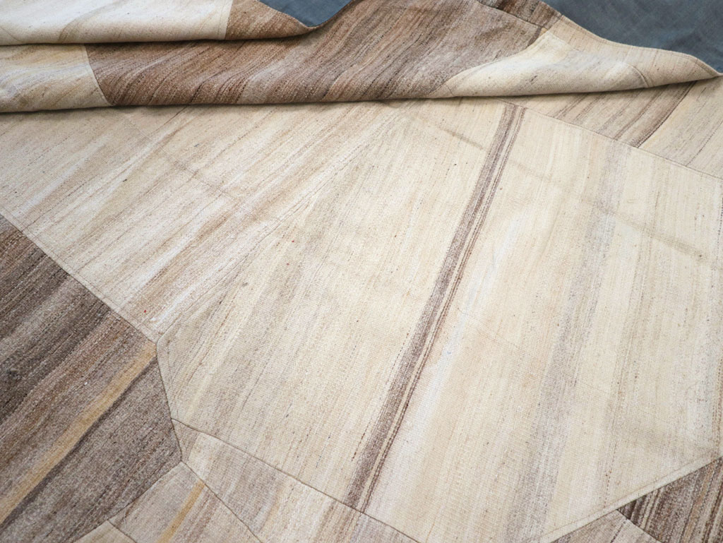 Contemporary Turkish Flatweave Patchwork Style Room Size Carpet, No.30969 - Gss