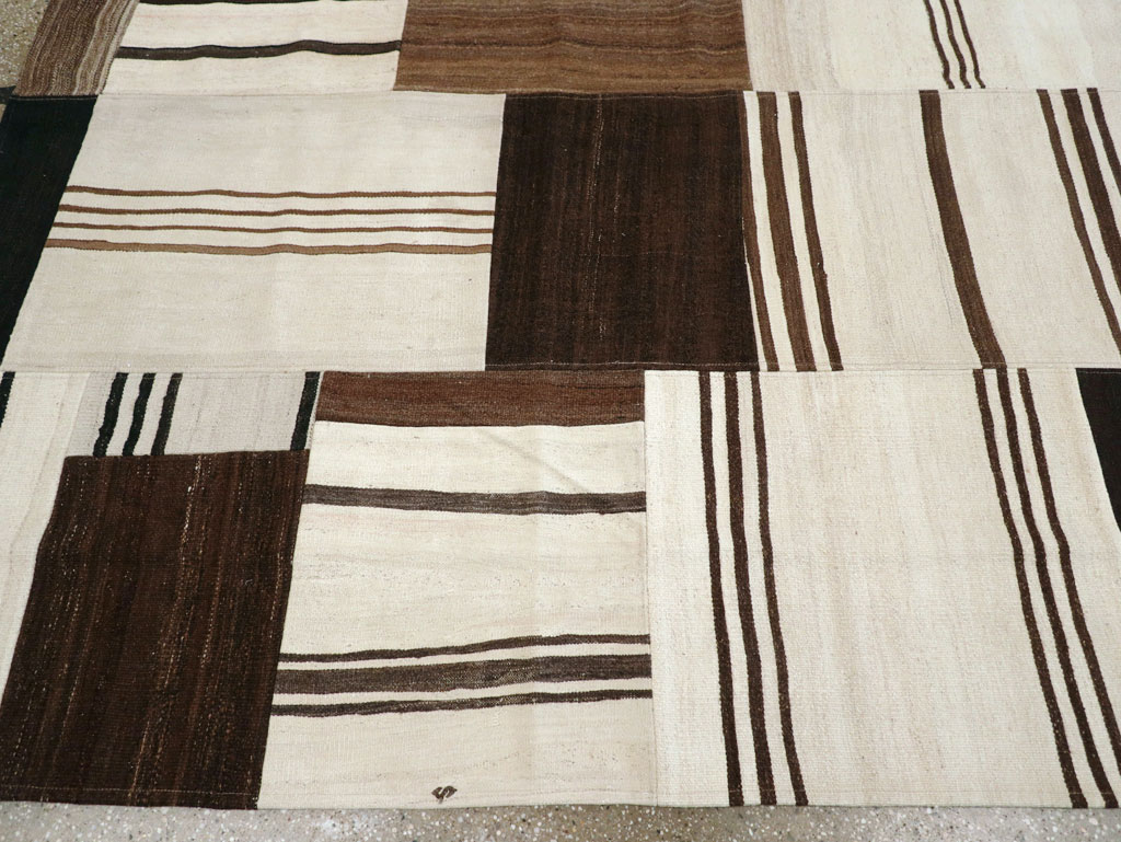 Contemporary Turkish Flatweave Patchwork Style Room Size Carpet, No.30972 - Gss