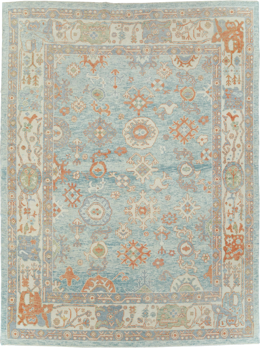 Contemporary Turkish Oushak Room Size Carpet, No.30979 - Gss