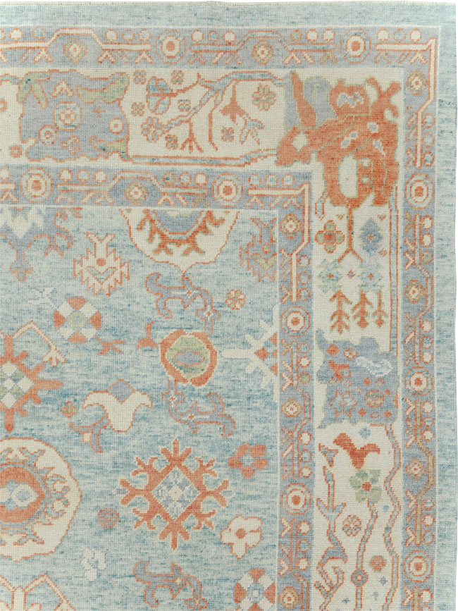 Contemporary Turkish Oushak Room Size Carpet, No.30979 - Gss
