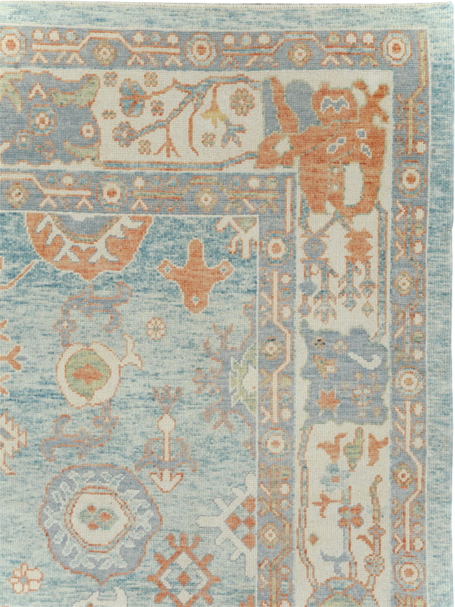 Contemporary Turkish Oushak Room Size Carpet, No.30979 - Gss