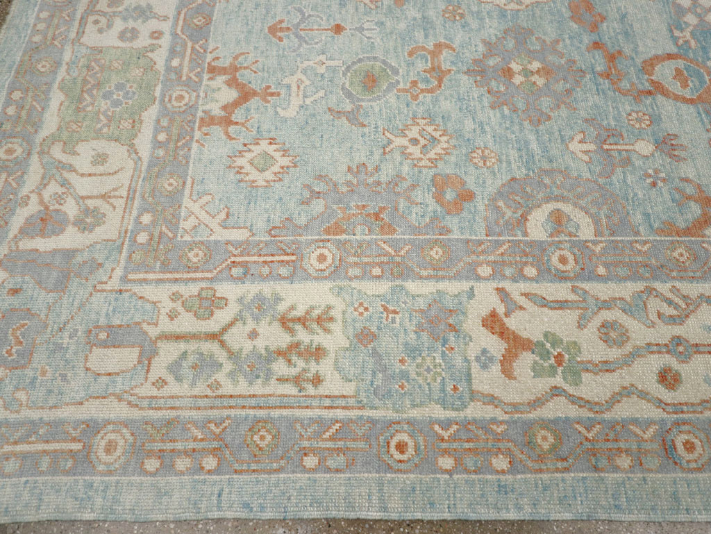 Contemporary Turkish Oushak Room Size Carpet, No.30979 - Gss