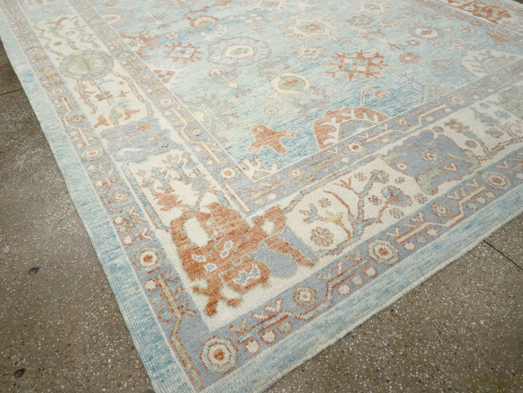 Contemporary Turkish Oushak Room Size Carpet, No.30979 - Gss