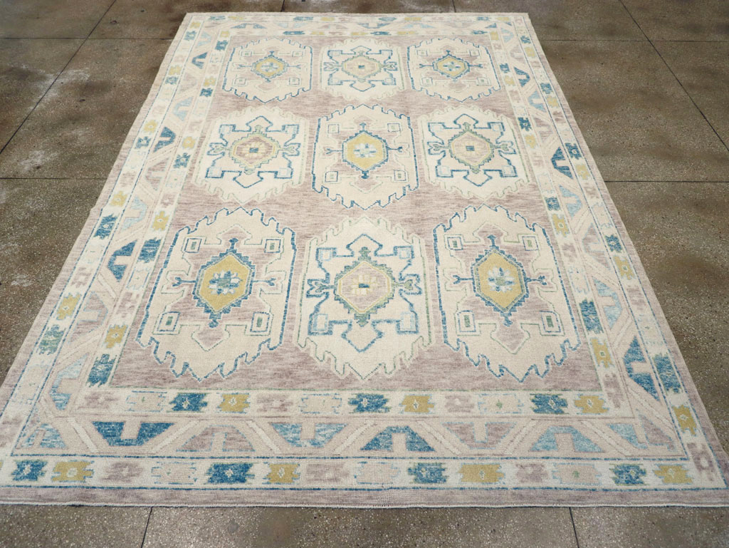 Contemporary Turkish Oushak Room Size Carpet, No.30982 - Gss