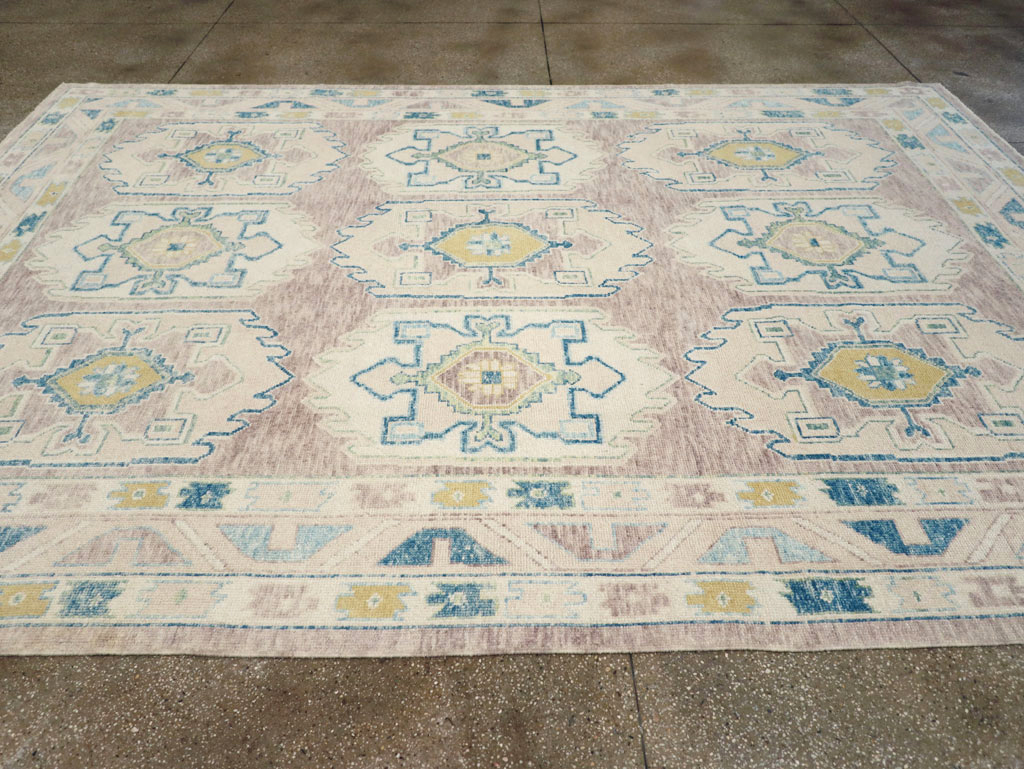 Contemporary Turkish Oushak Room Size Carpet, No.30982 - Gss