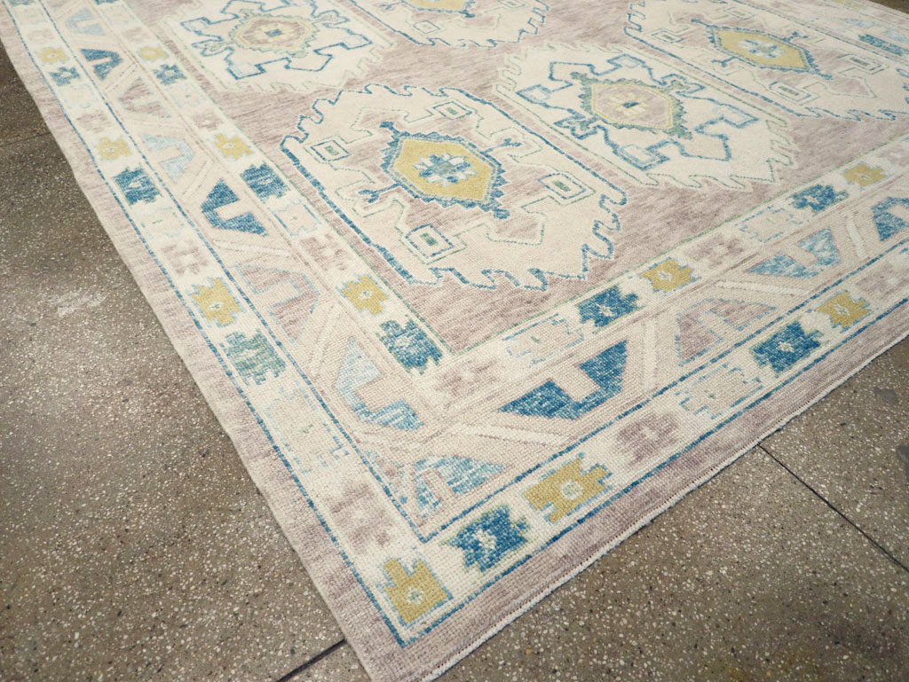 Contemporary Turkish Oushak Room Size Carpet, No.30982 - Gss